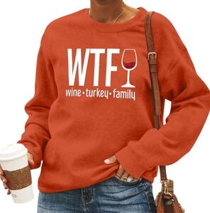 Women's Orange Graphic Sweatshirt